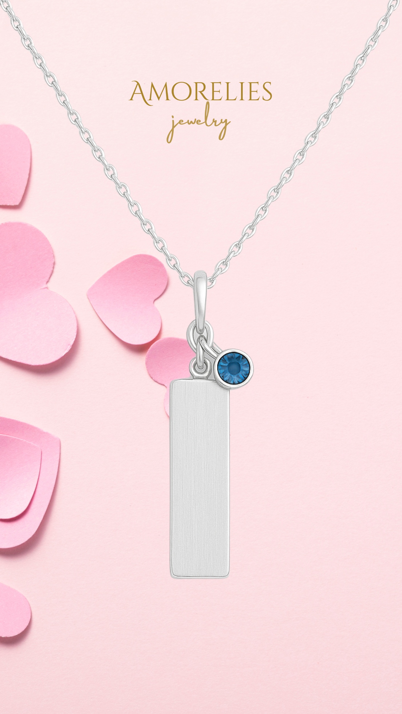 COLLANA CON CIONDOLO INCISO E PIETRA - SILVER