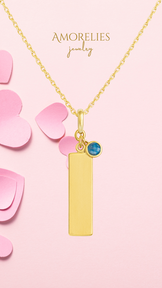COLLANA CON CIONDOLO INCISO E PIETRA - GOLD